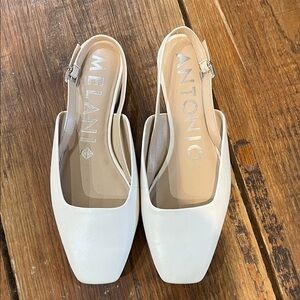 ANTONIO MELANI Cream Slingback Heels